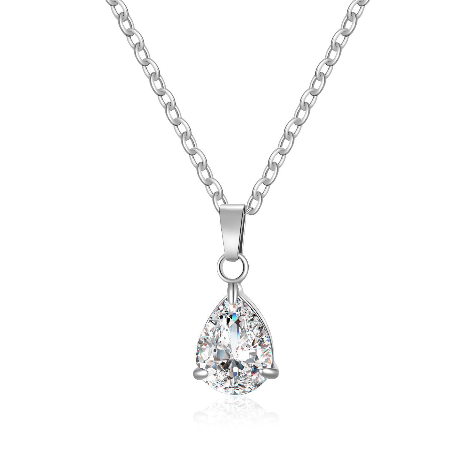 3A Water Drop Zircon Small Pendant Solitaire Pear-Shaped Zircon Womens Clavicle Chain Vera Lux