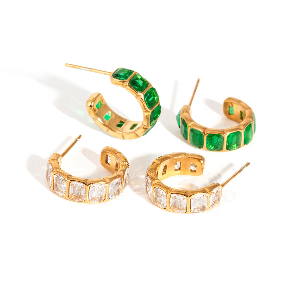 Green Zircon Hoop Earring Collection Vera Lux