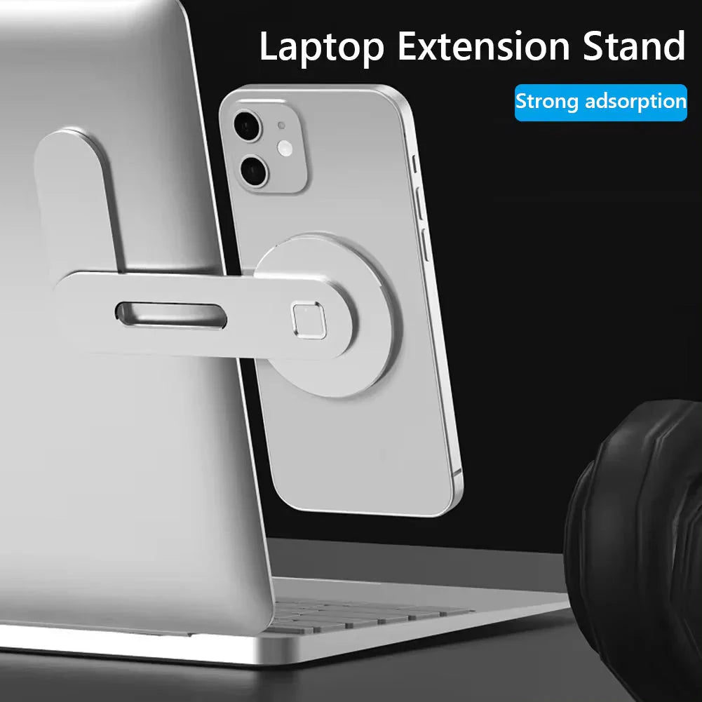 Metal Expansion Phone Stand for Laptop and Tesla Vehicles - Magnetic Folding Phone Holder with 15W Fast Charger Whatever the Treasure