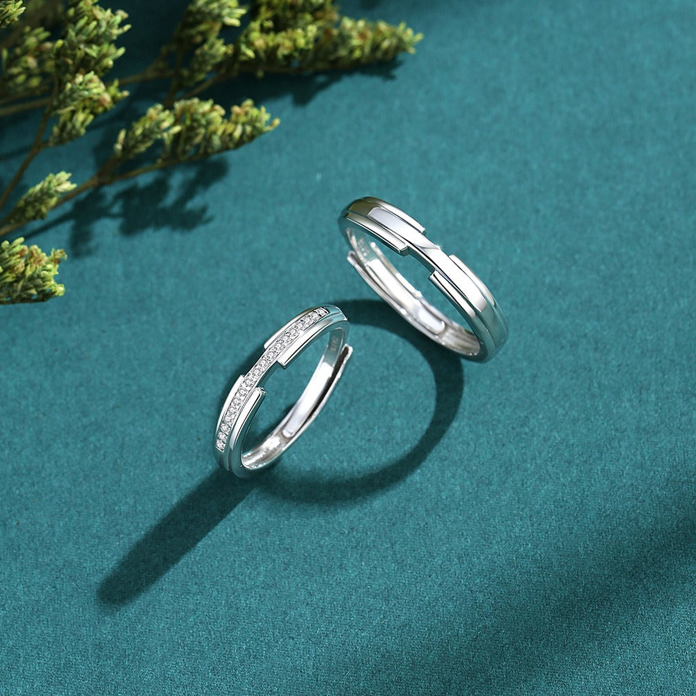 S925 silver diamond couple ring Vera Lux