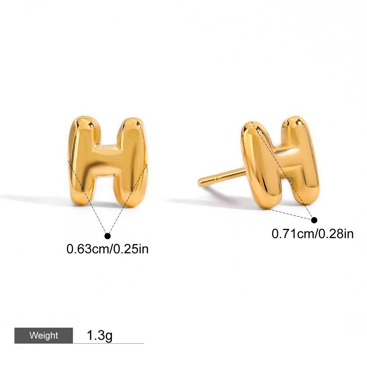 18K gold 26 letters design classic fashion earrings Vera Lux
