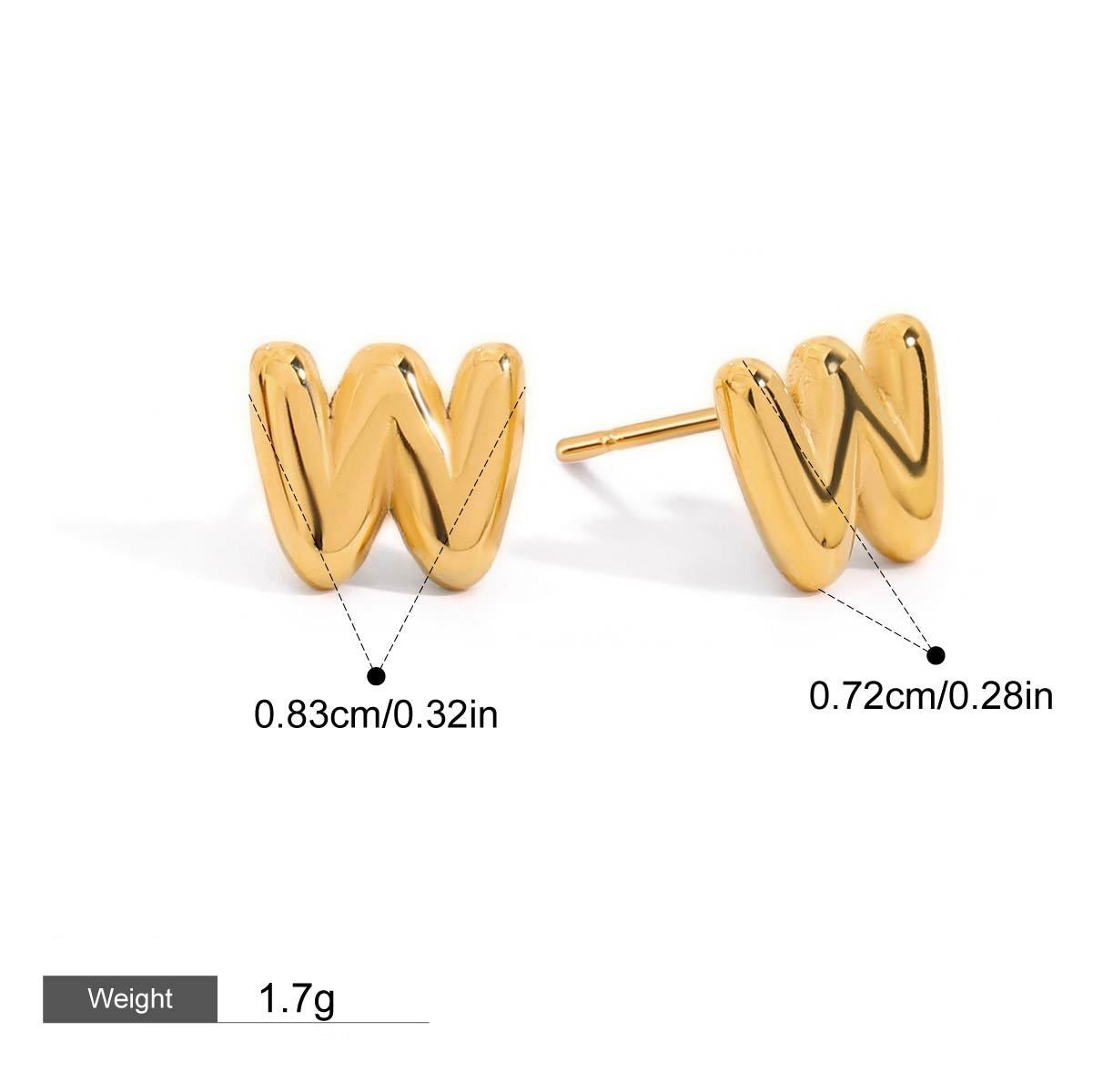 18K gold 26 letters design classic fashion earrings Vera Lux