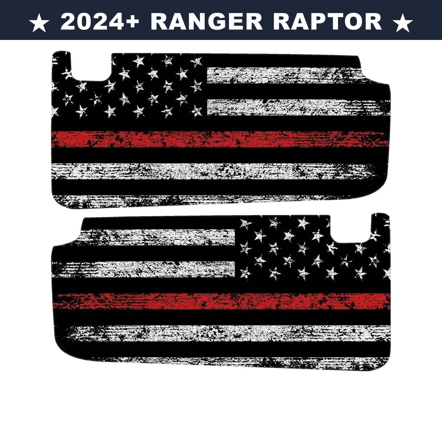 Freedom Series Sun Visor Overlays (Printed Series) - 2024+ Ranger Raptor (with Homelink) StickerFab