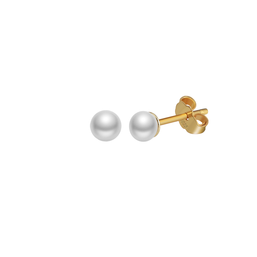 925 Sterling Silver Elegant White Pearl Stud Earrings with S925 Sterling Silver Posts for Women Vera Lux
