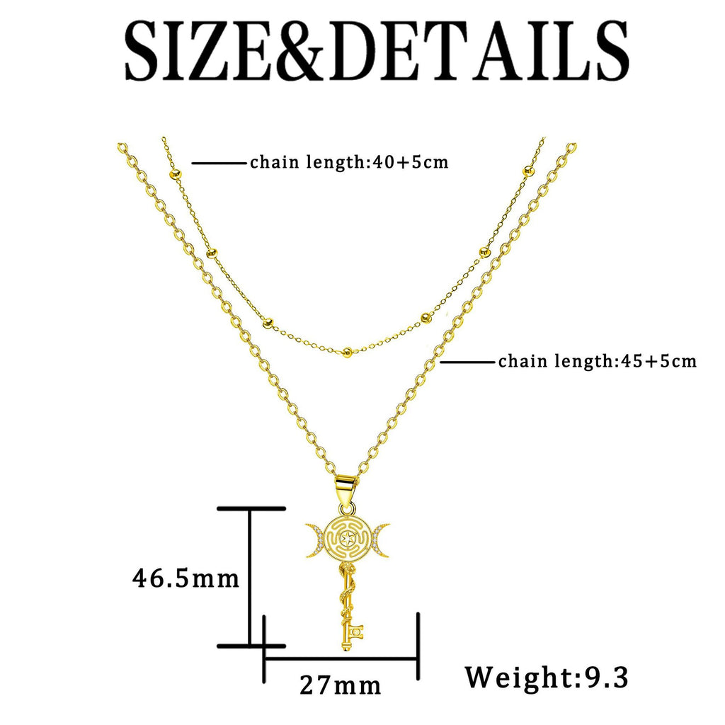 Serpentine Key Double Layered Necklace Vera Lux