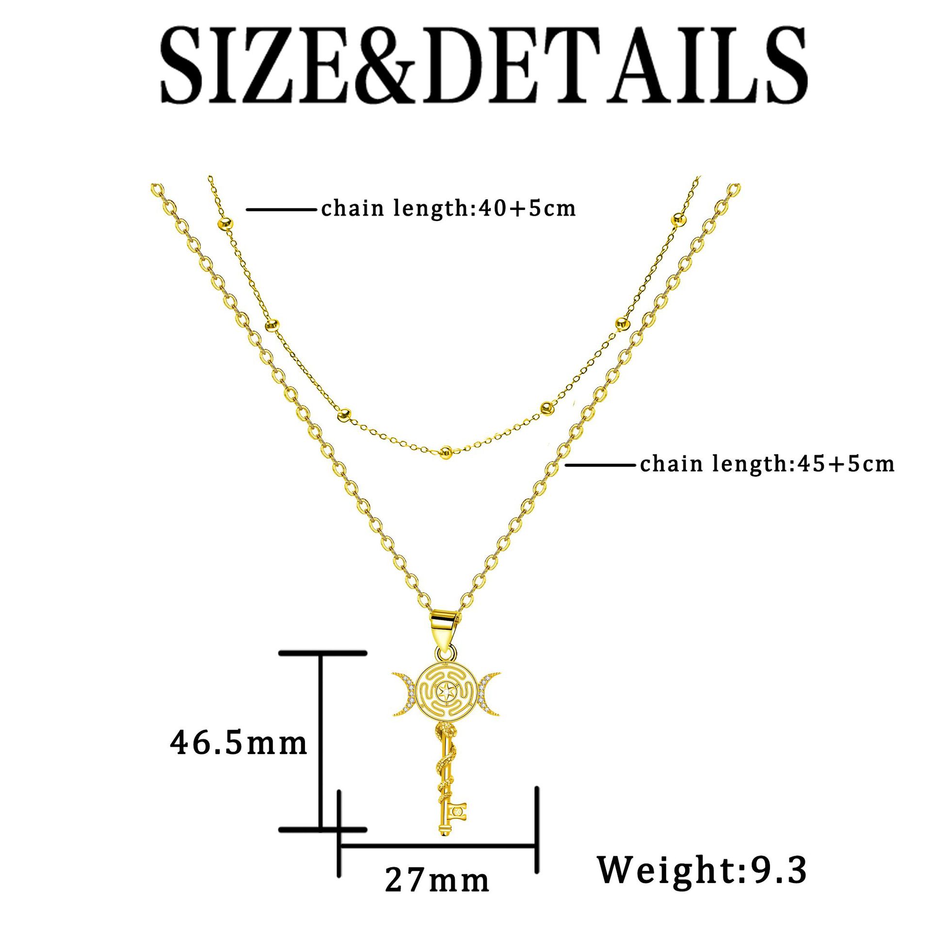 Serpentine Key Double Layered Necklace Vera Lux