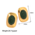 18K gold geometric/flower-shaped inlaid gemstone design light luxury noble earrings Vera Lux