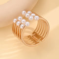 Alloy Fan-Shaped Symmetrical Pearl Bracelet For Women Vera Lux