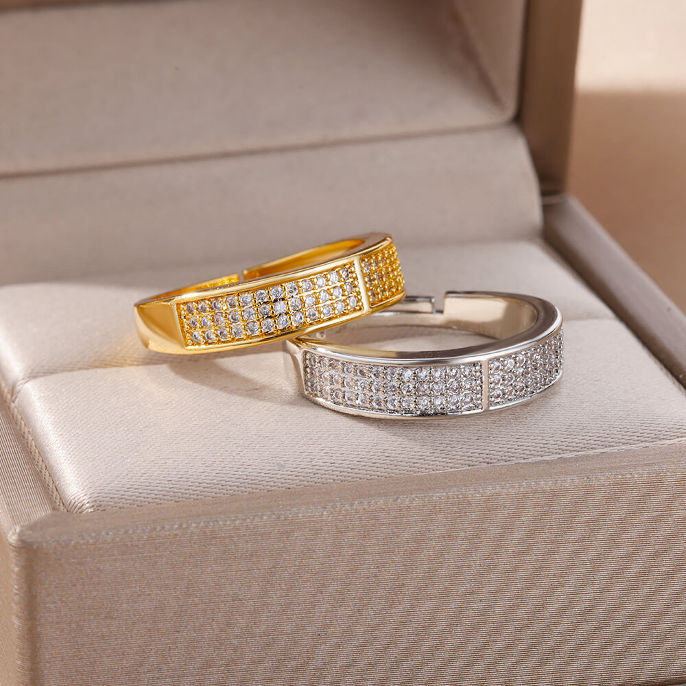 18k Gold-plated Ring, Niche And Unique, With Diamond Setting Vera Lux