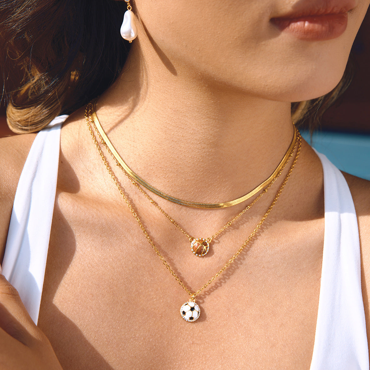 Sports Ball Pendant Necklace Collection Vera Lux