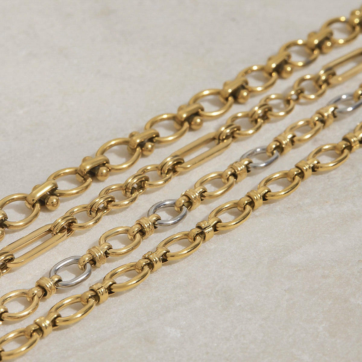 18K gold chain with gold and silver color matching design simple and elegant necklace Vera Lux