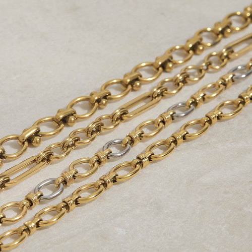 18K gold chain with gold and silver color matching design simple and elegant necklace Vera Lux