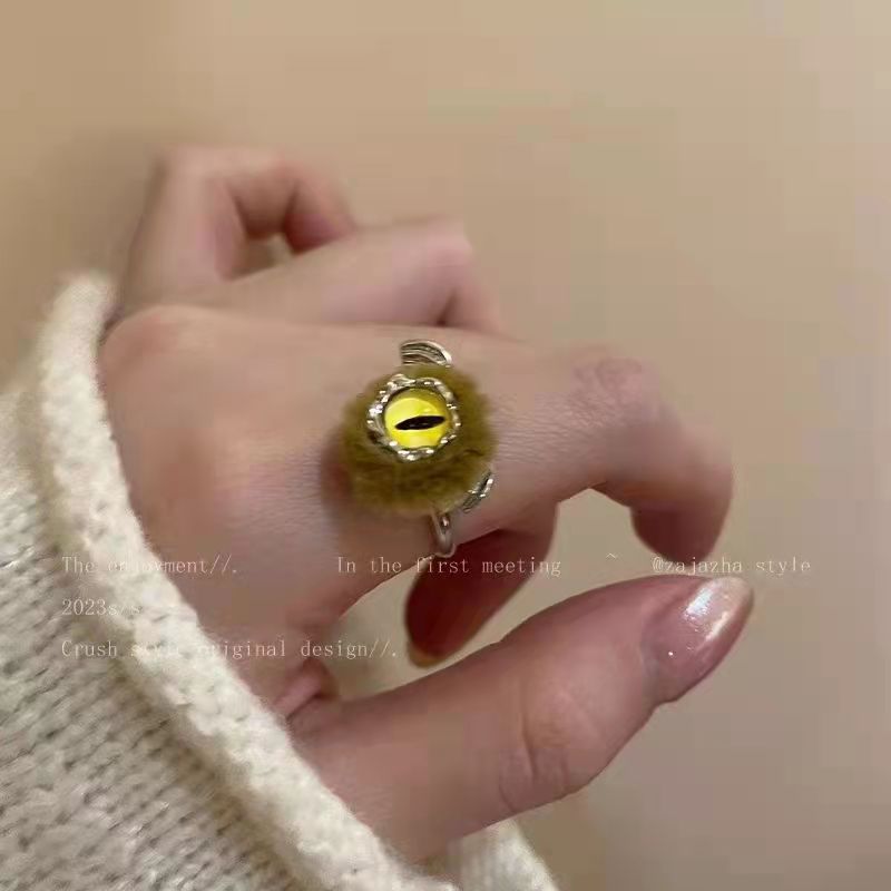 Vintage Burgundy Flocked Bow Open Ring, Sweet Girl Aesthetic Niche Design Adjustable Finger Ring Vera Lux