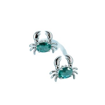 Women's Cute Crab Earrings Silver Color Vera Lux