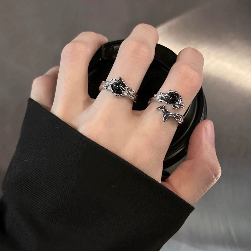 Original Dark Style Thorn Ring For Women & Men, Niche Design Texture Couple Ring, Fashion Open Adjustable Ring Vera Lux