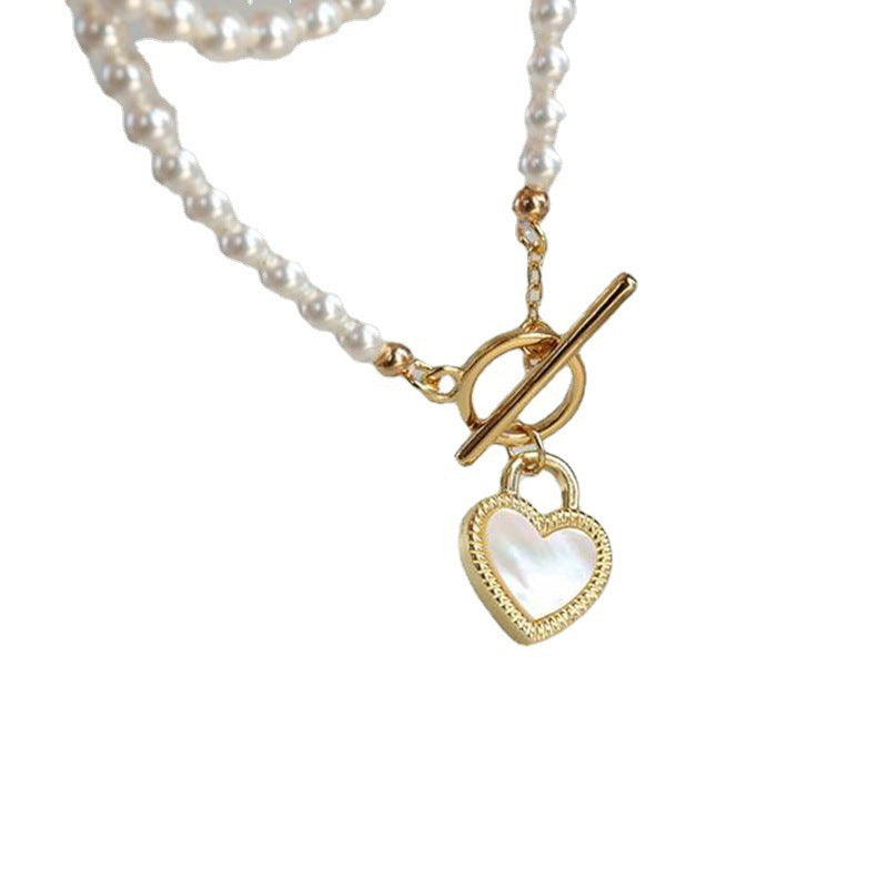 Black And White Double-sided Heart Necklace Vera Lux