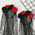 Rose garland veil-black-1 piece Vera Lux