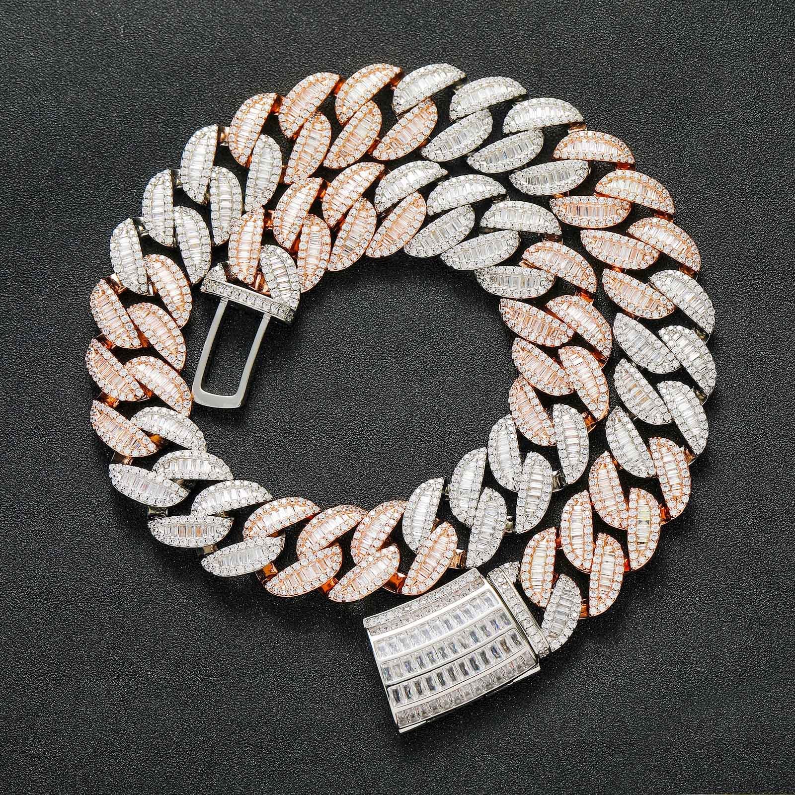 20mm Fully Diamond-Encrusted Square Zircon Cuban Chain Hip-Hop Necklace Vera Lux