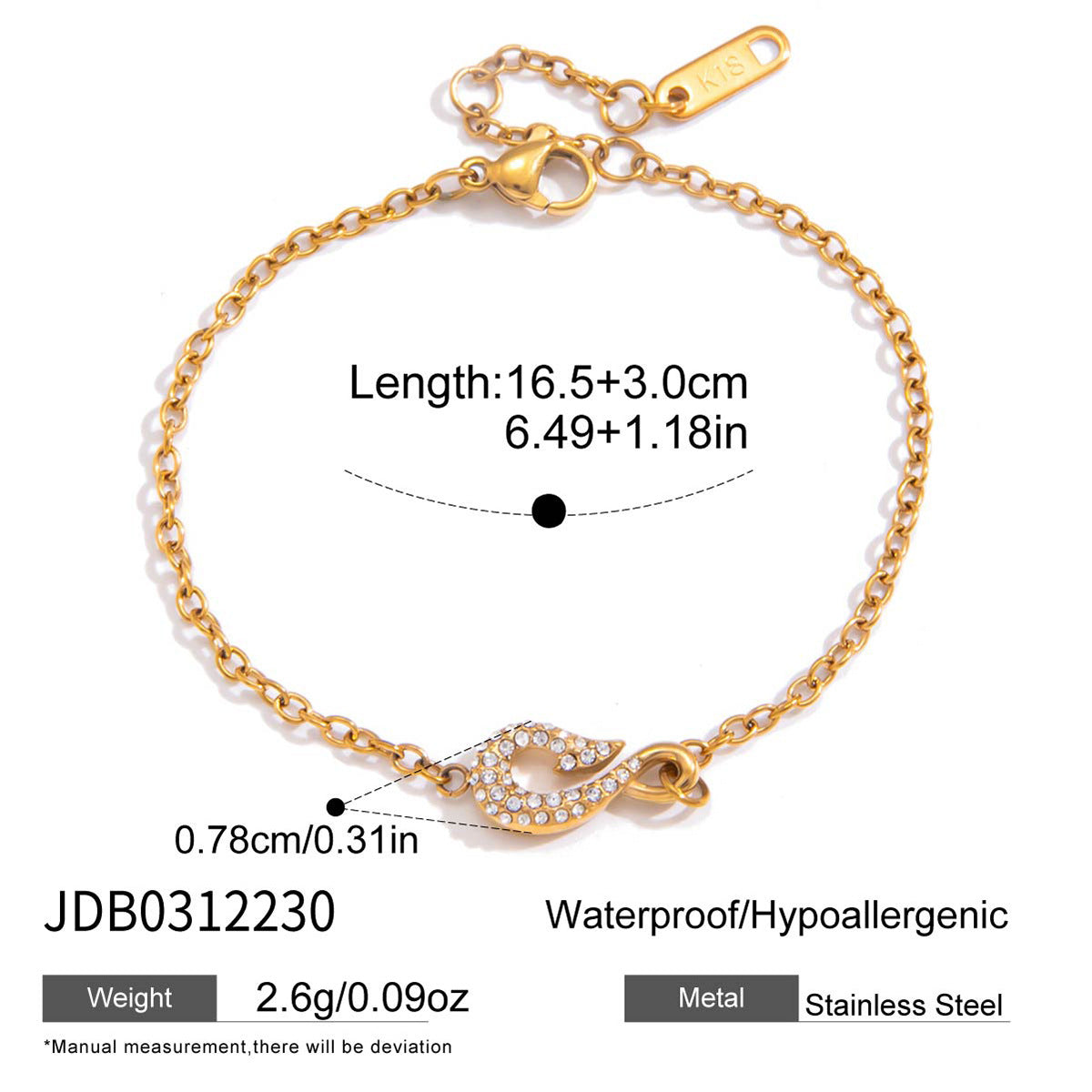 Zircon Fish Hook Necklace and Bracelet Set Vera Lux