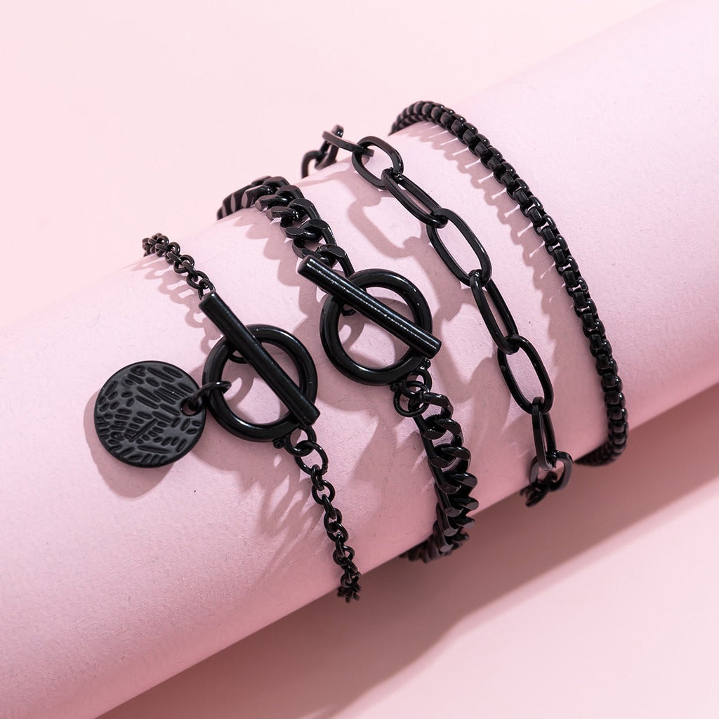 Sweet and Cool Black Halloween Coin Charm Bracelet Vera Lux