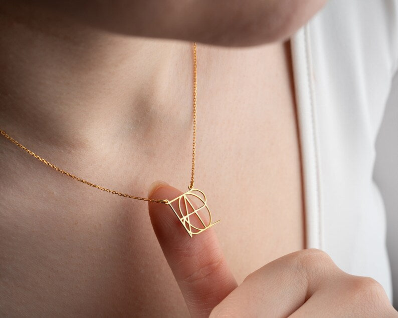 Customized Intertwined Initial Name Necklace Vera Lux