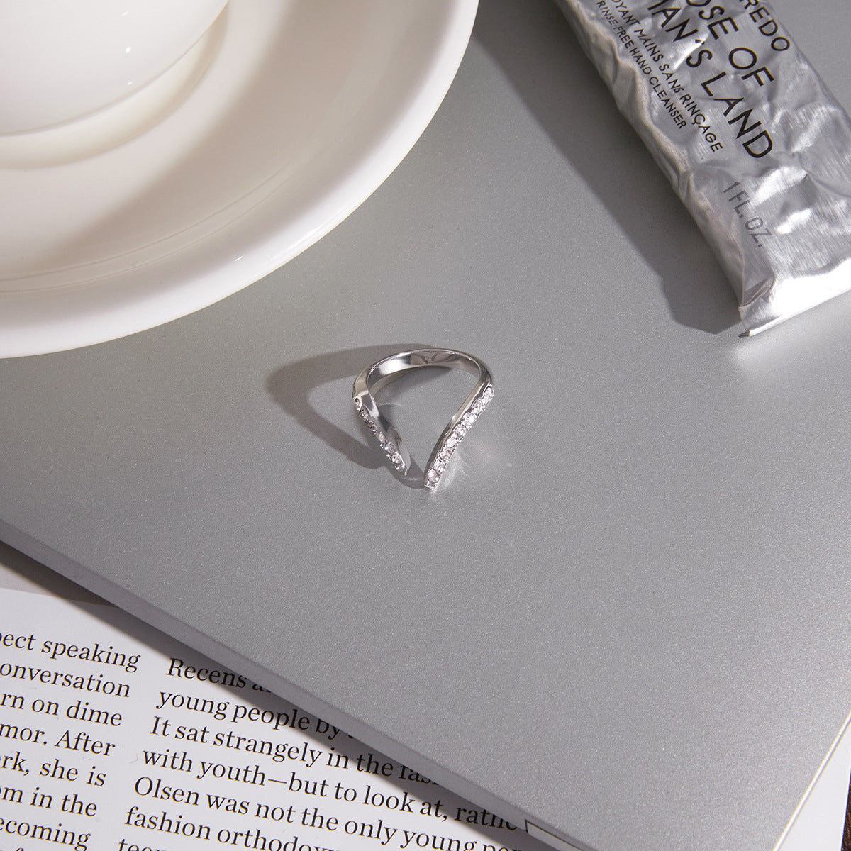 Stainless Steel Zircon Open Ring Collection Vera Lux