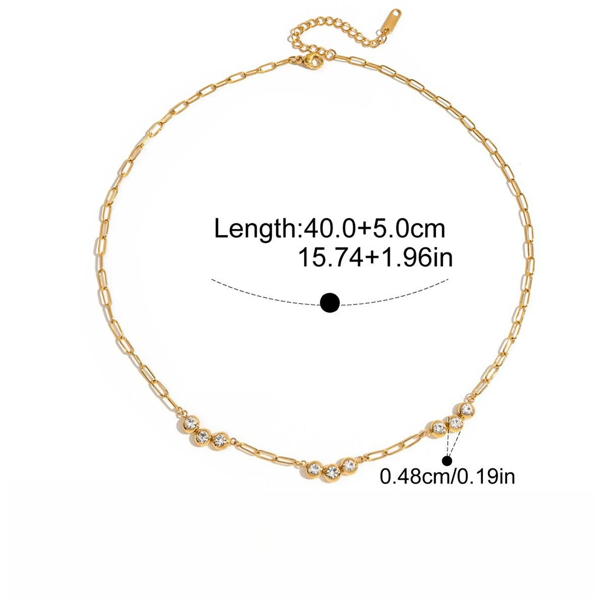 18K gold zircon four-leaf clover necklace Vera Lux
