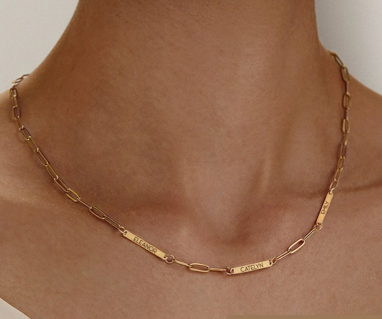 Personalized Paper Clip Chain Name Necklace Vera Lux