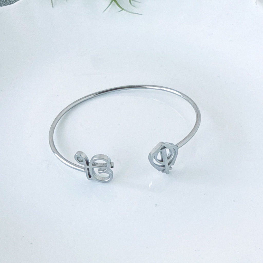 18K gold open-design smooth bangle bracelet Vera Lux