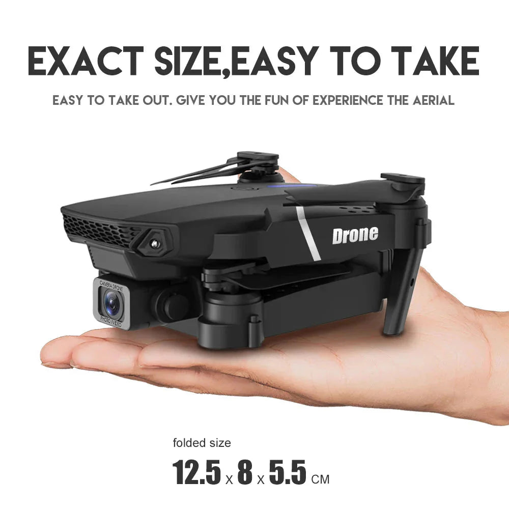 E88 Pro Foldable Quadcopter Drone - WIFI FPV, HD 4K Camera, Altitude Hold Whatever the Treasure
