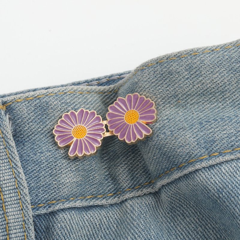 Notch Daisies waist buckle-purple-alloy-1 pair Vera Lux