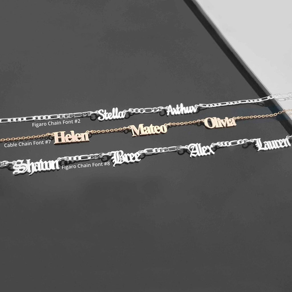 Custom Multiple Name Necklace with Chain Options Vera Lux