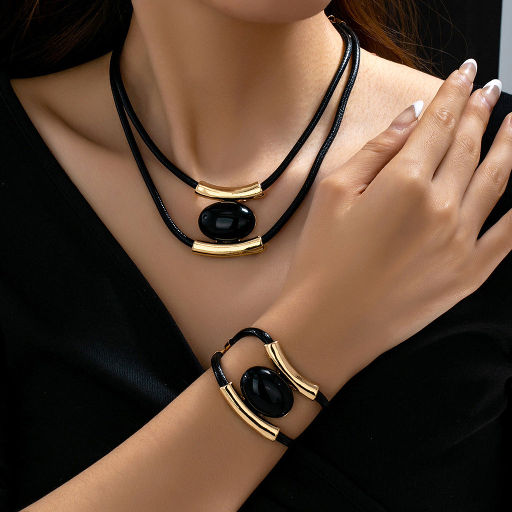 Multilayer Vintage Necklace And Bracelet Set For Women Vera Lux