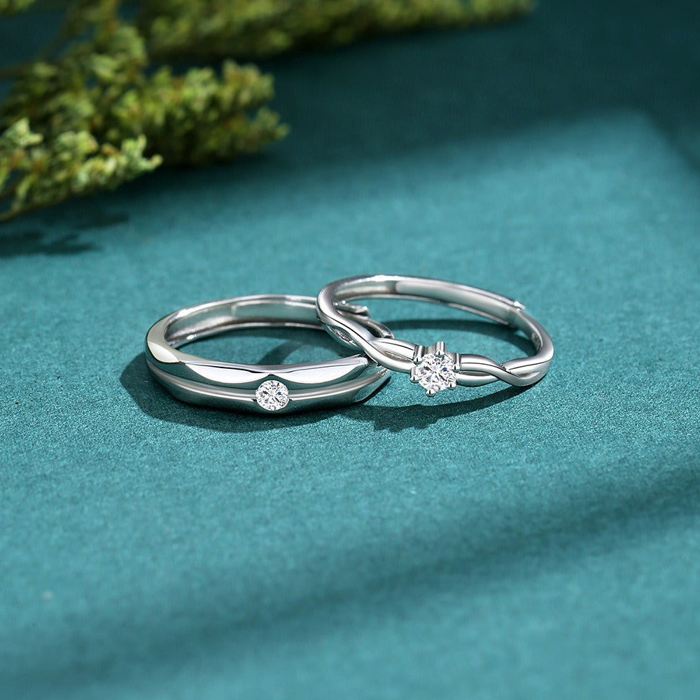 S925 sterling silver couple engagement ring Vera Lux