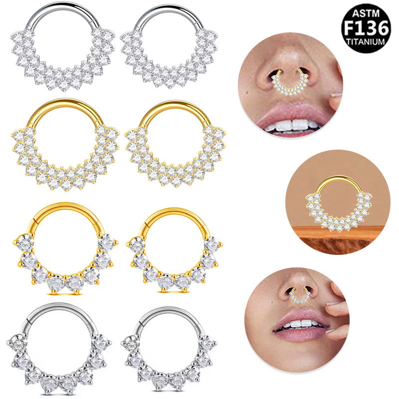 G23 Titanium Alloy Zircon Nose Stud Vera Lux