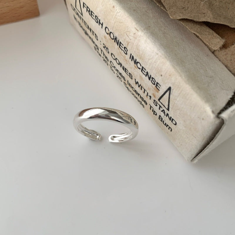 Korean Simple Minimalist Smooth Ring For Women, INS Trendy Cool Style, Adjustable Open Band Vera Lux