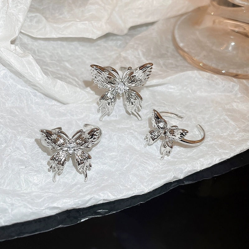 Liquid Butterfly Ring For Women, Light Luxury INS Minimalist Style, Niche Design Advanced Fashion Open Index Ring Vera Lux