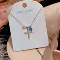 Pearl-and-zircon Clavicle Necklace Delicate And Elegant Vera Lux