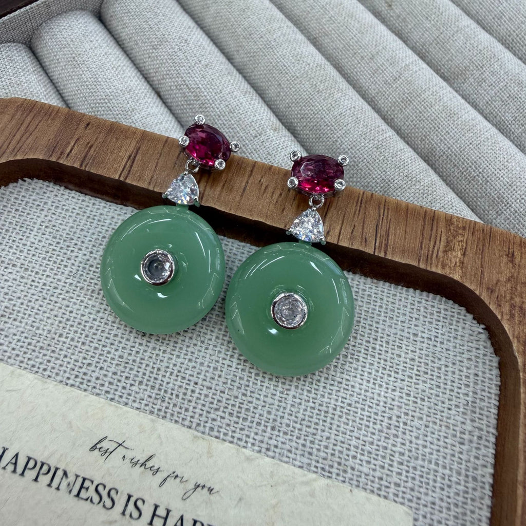 New Chinese-style Peace Pendant Traditional Chinese Style Zircon-Embellished Earrings Vera Lux