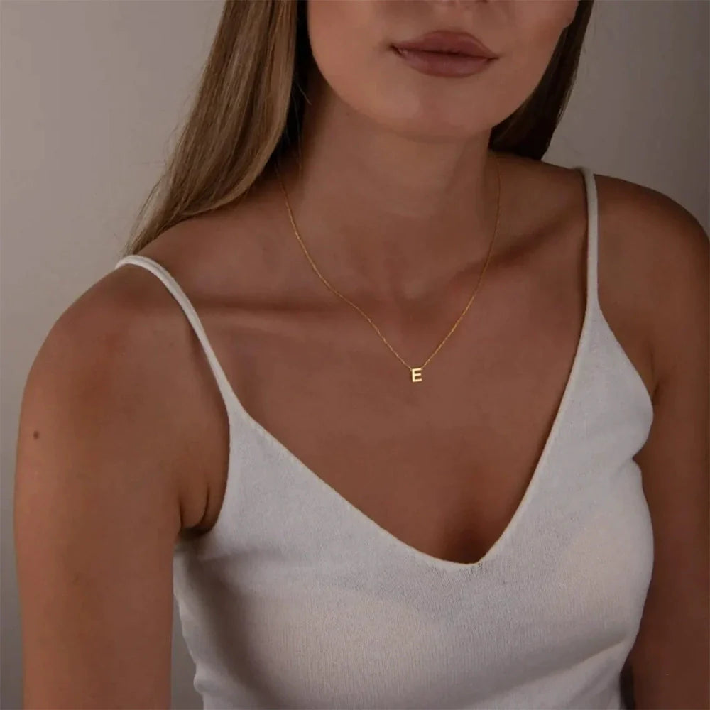 Delicate Initial Letter Necklace Vera Lux
