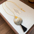 Shell-shaped Round Tassel Earrings And Necklace Jewelry Set Vera Lux