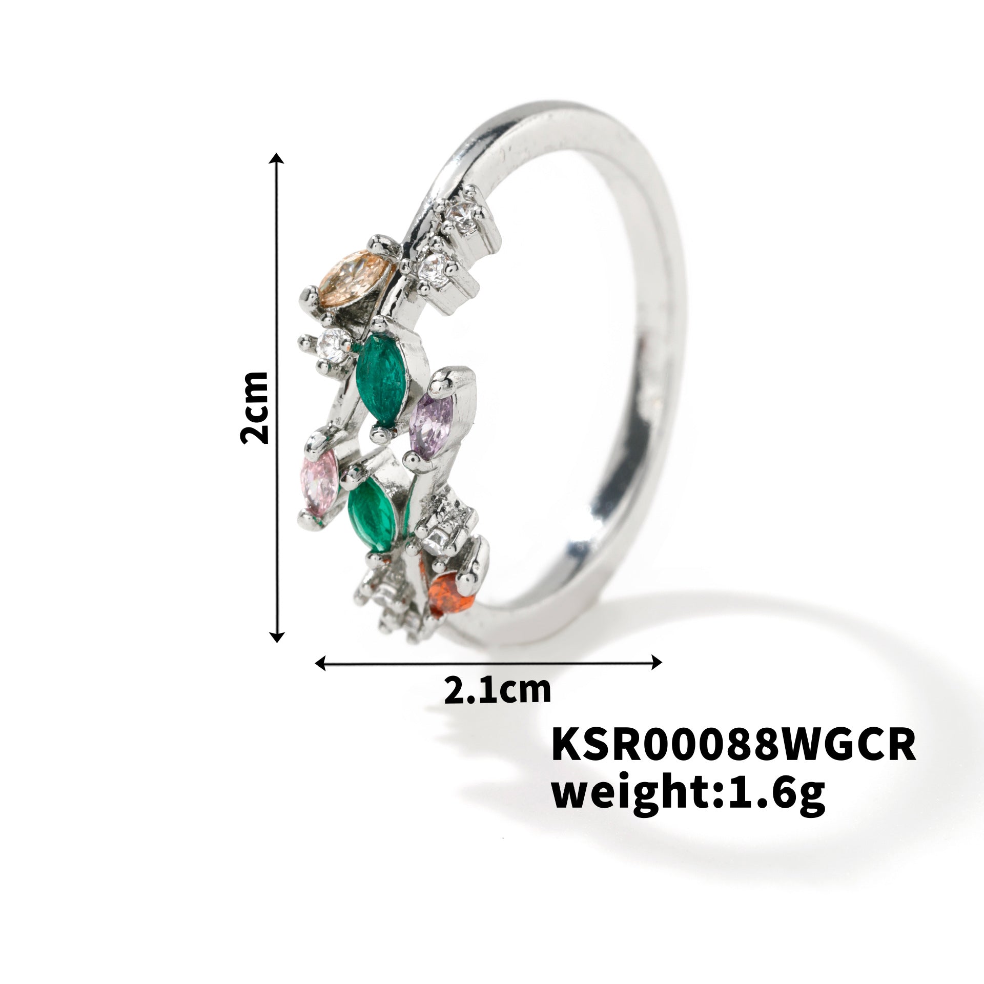 Womens Personality Leaf Ring Vera Lux