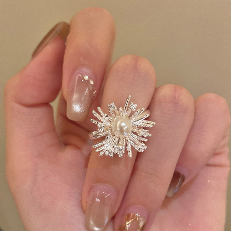 Pearl Firework New Niche Open-End Ring For Women Vera Lux
