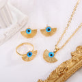 Evil Eye Fan Pendant Necklace Jewelry Set Vera Lux