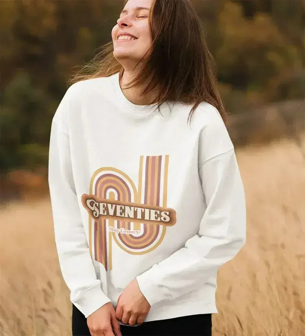 70's Retro Sweatshirt - Vintage Loose Fit Crewneck | Femstylo Femstylo