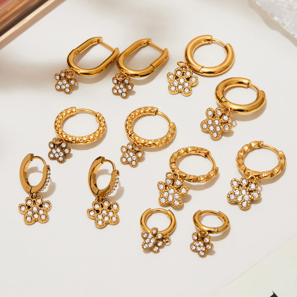 Exquisite And Dainty Bear-claw Pendant Earrings Vera Lux
