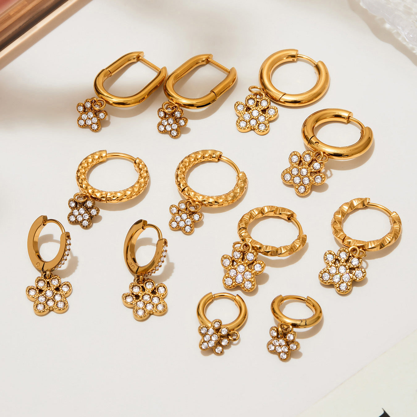 Exquisite And Dainty Bear-claw Pendant Earrings Vera Lux