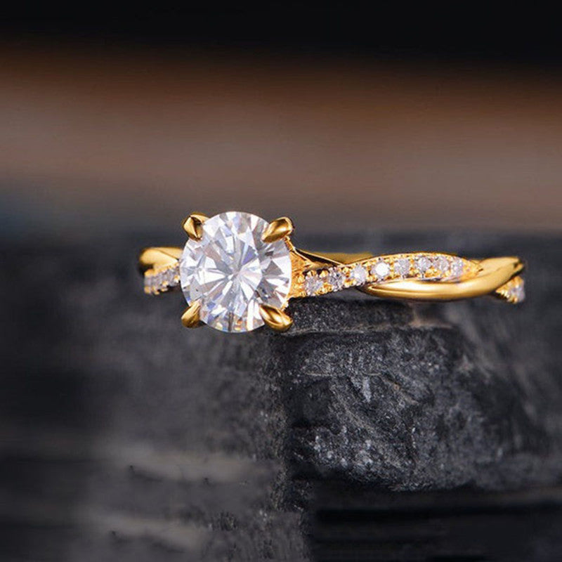 New European And American-style Minimalist Fashion Ring With Zircon Inlay Vera Lux