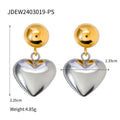 Stainless Steel Half-Hemisphere Heart Earrings For Women Vera Lux