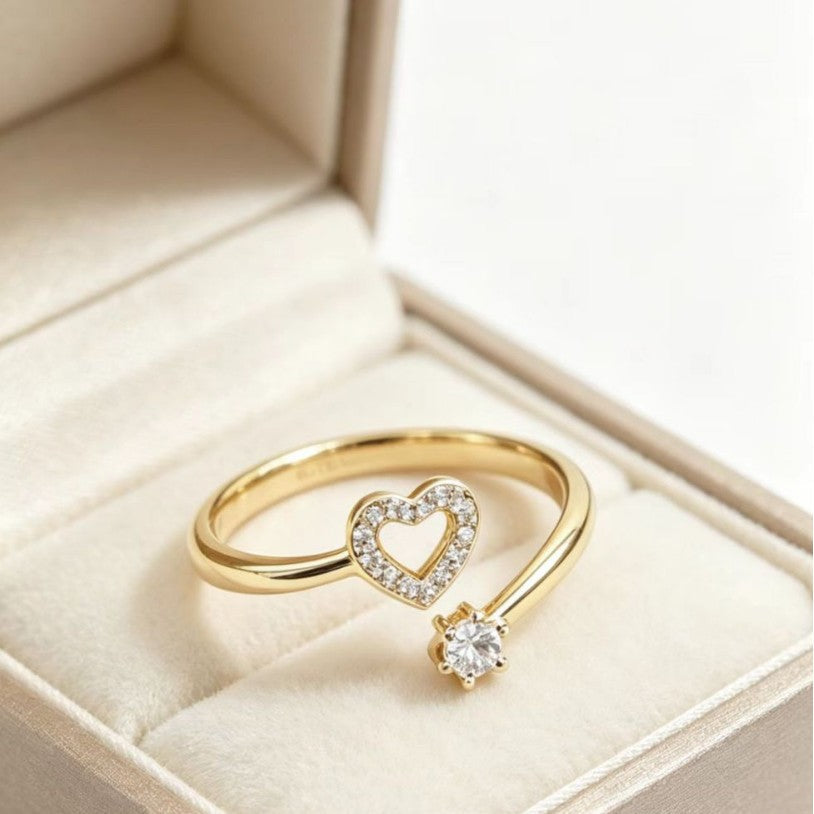 Personalized Open-heart Single-stone Ring For Women Vera Lux